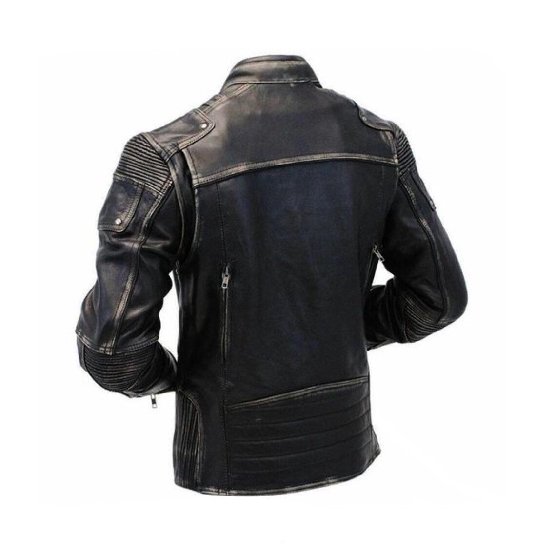 distressed black fashion jacket